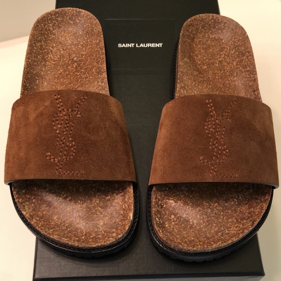 Yves Saint Lauren YSL Joan Suede Slides Size 6 - Picture 1 of 3